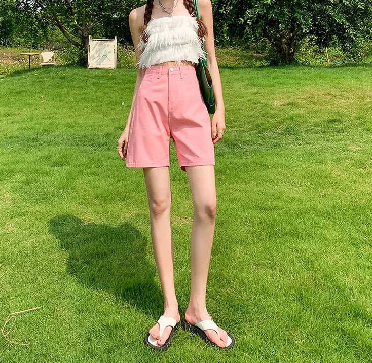 Rainbow Denim Bermuda Shorts (9 Colors)