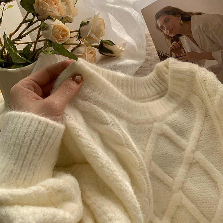 Macaron Cable Knit Sweater (6 Colors)