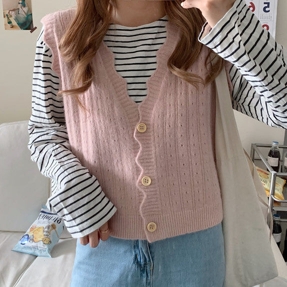 Scallop Trim Vest (10 Colors)