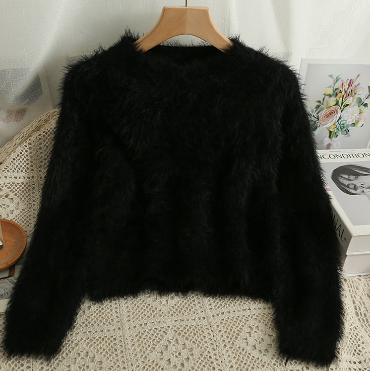 Fuzzy Cropped Sweater (5 Colors)