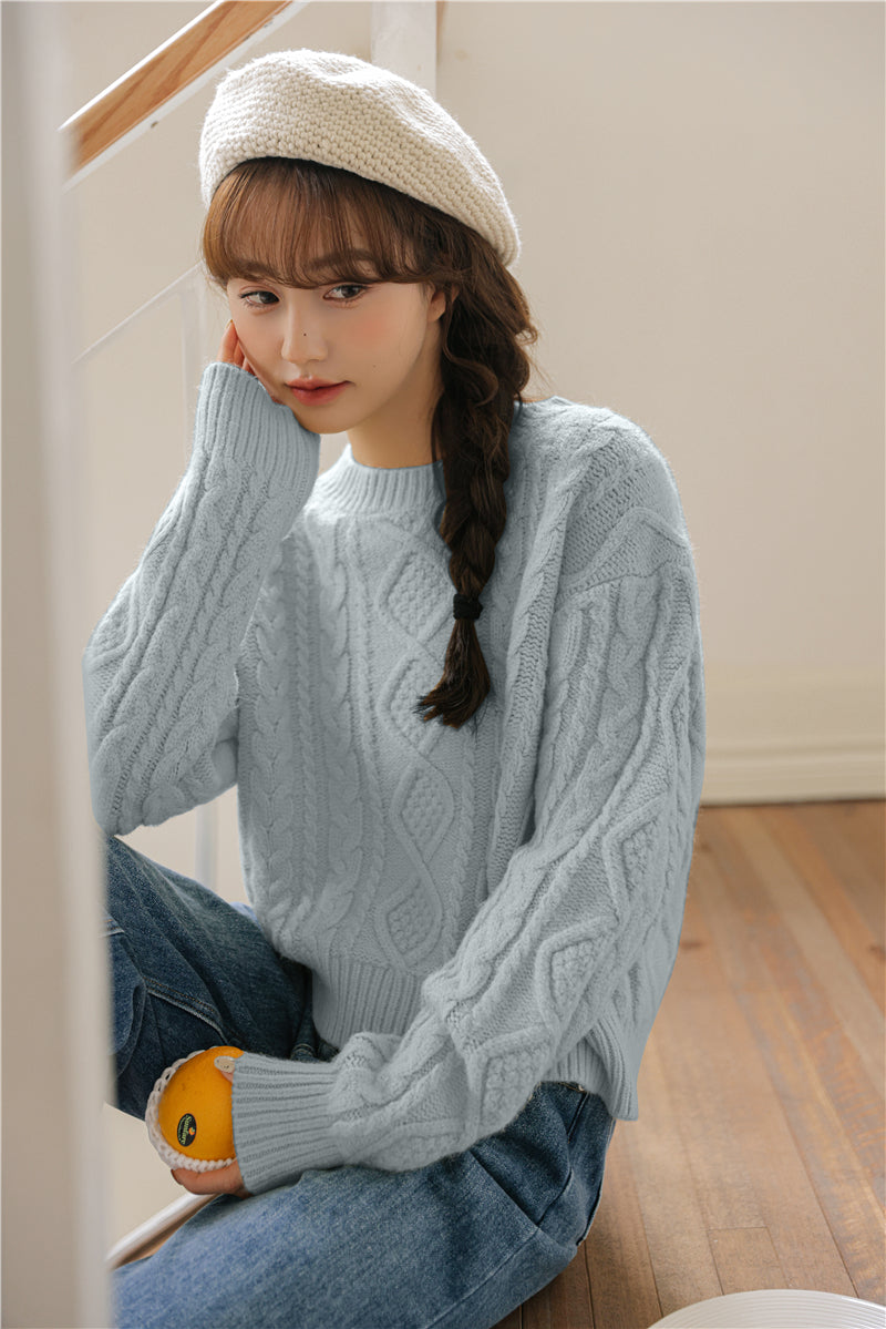 Basic Cable Knit Sweater (6 Colors)