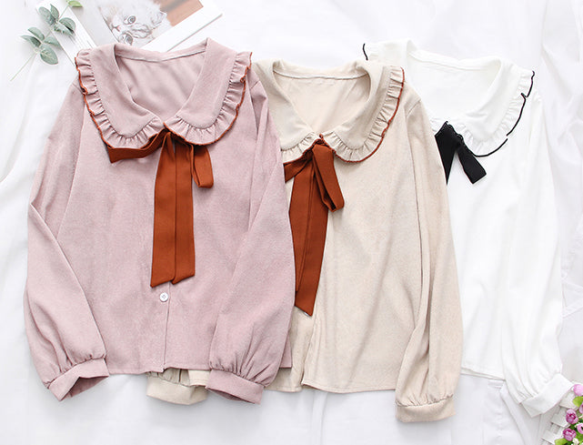 Peter Pan Collar Button Up Shirt (3 Colors)