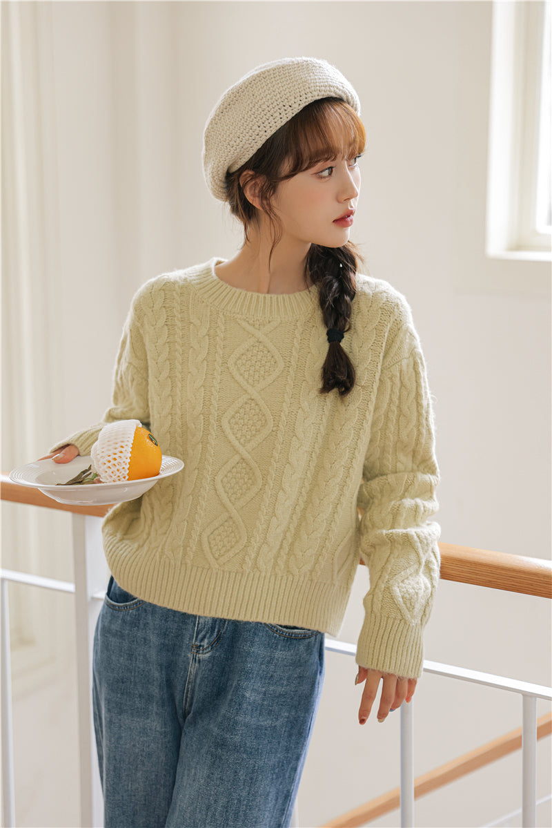 Basic Cable Knit Sweater (6 Colors)