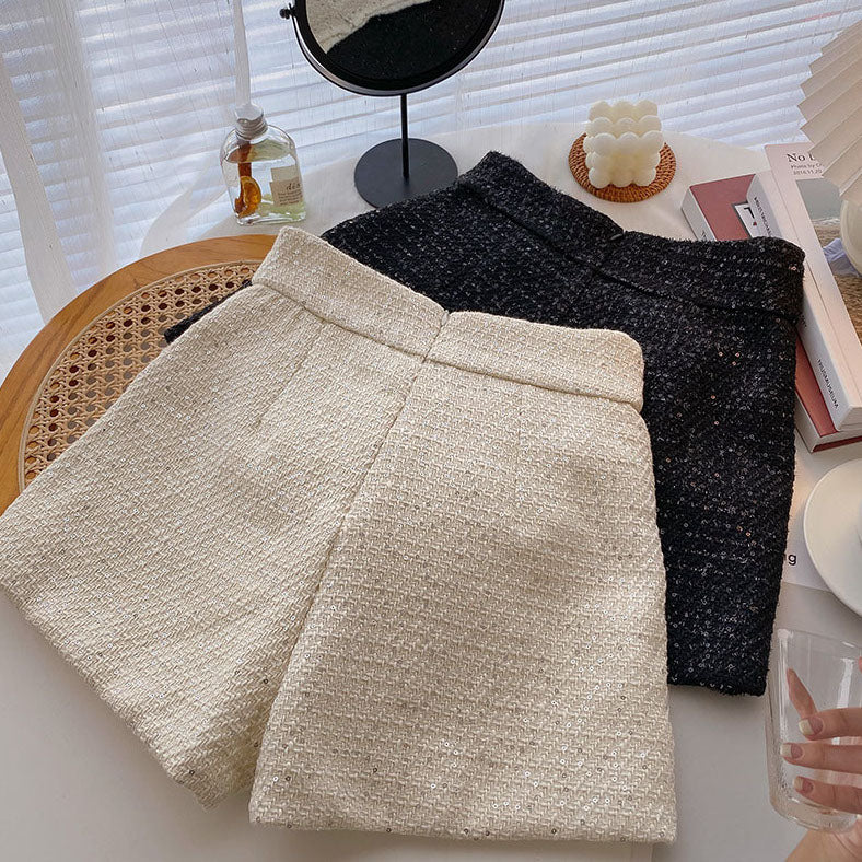 Tailored Tweed Sequin Shorts (2 Colors)