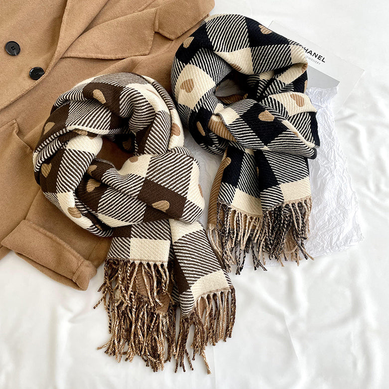 Heart Checkerboard Scarf (2 Colors)