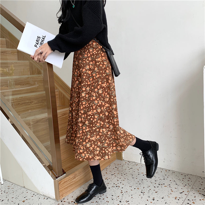 Fall Florals Midi Skirt (3 Colors)