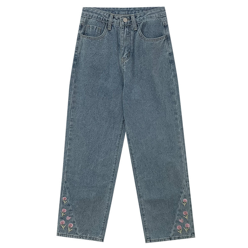 Tulip Tips Embroidered Jeans (2 Colors)