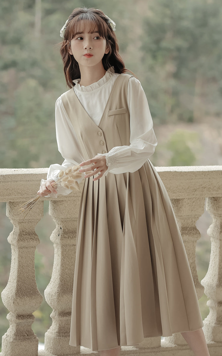 Journalist Midi Pinafore Set (2 Colors)