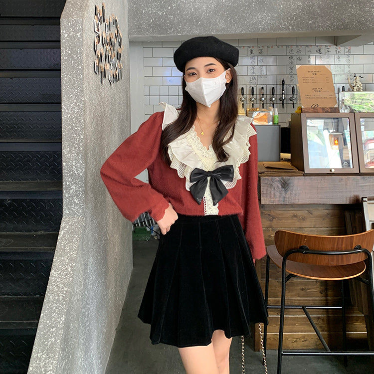 Ruffle Lace Sweater (2 Colors)