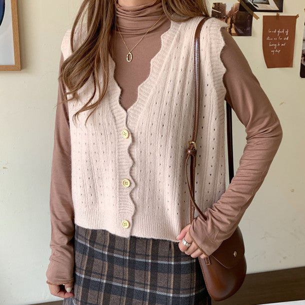 Scallop Trim Vest (10 Colors)