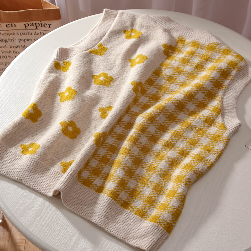 Gingham Daisy Vest (3 Colors)