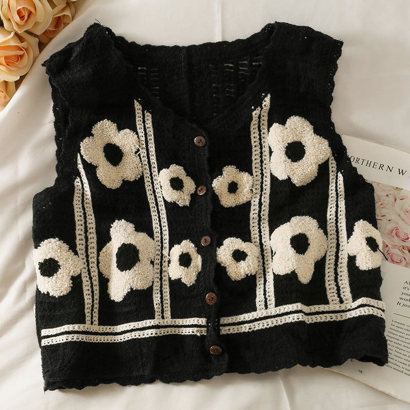 Daisy Crochet Vest (4 Colors)