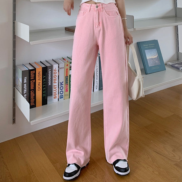 Embroidered Peach Jeans (Pink)