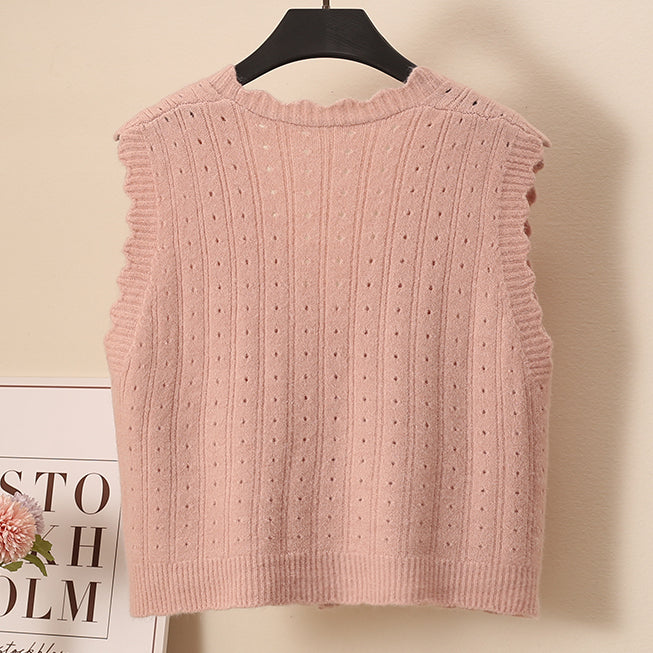 Scallop Trim Vest (10 Colors)