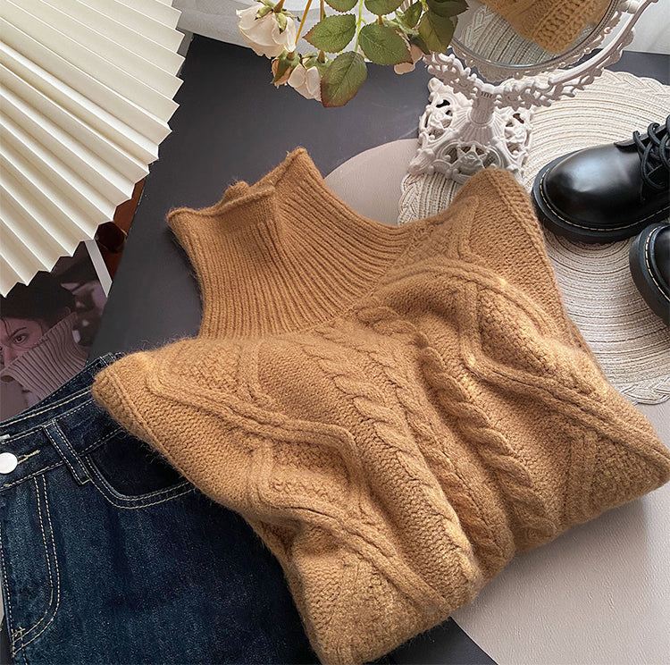 Cable Knit Turtleneck Sweater (5 Colors)