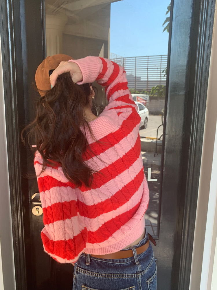 Cable Knit Polo Sweater (6 Colors)