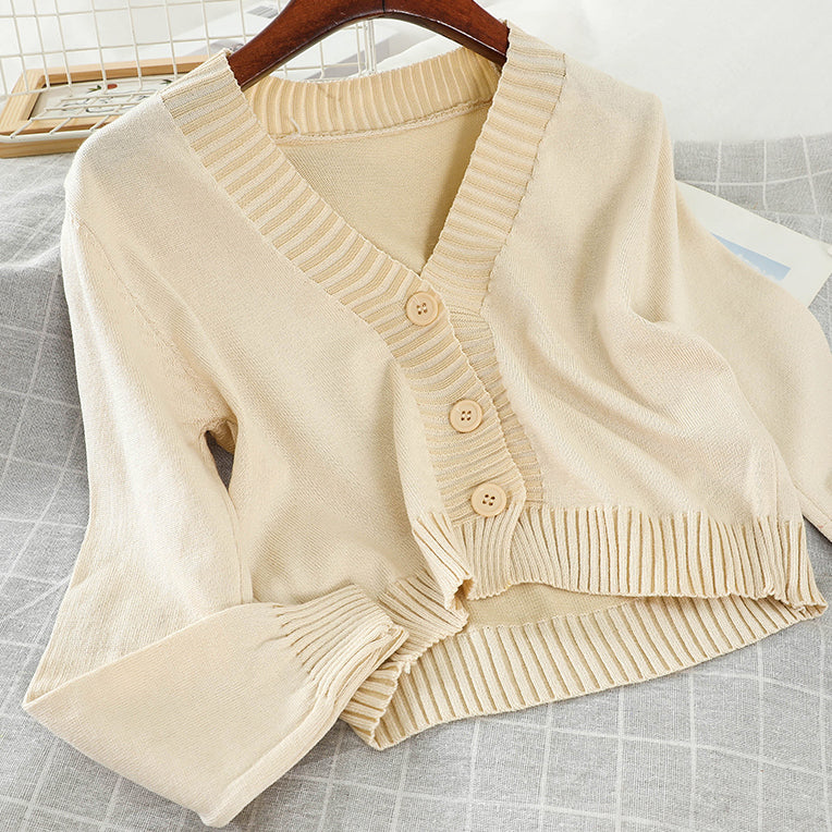 Basic Cropped Cardigan (8 Colors)