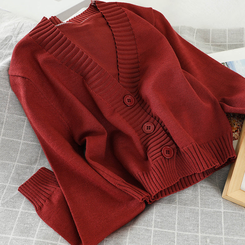 Basic Cropped Cardigan (8 Colors)