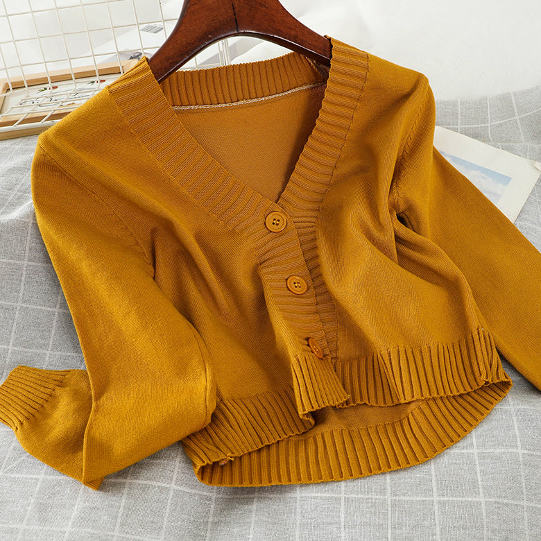 Basic Cropped Cardigan (8 Colors)