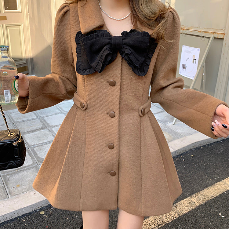 Sweet Bow Dress Coat (2 Colors)
