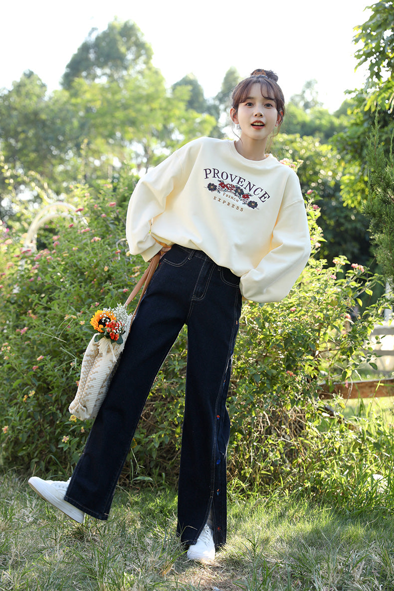 Provence Floral Sweatshirt (Cream)