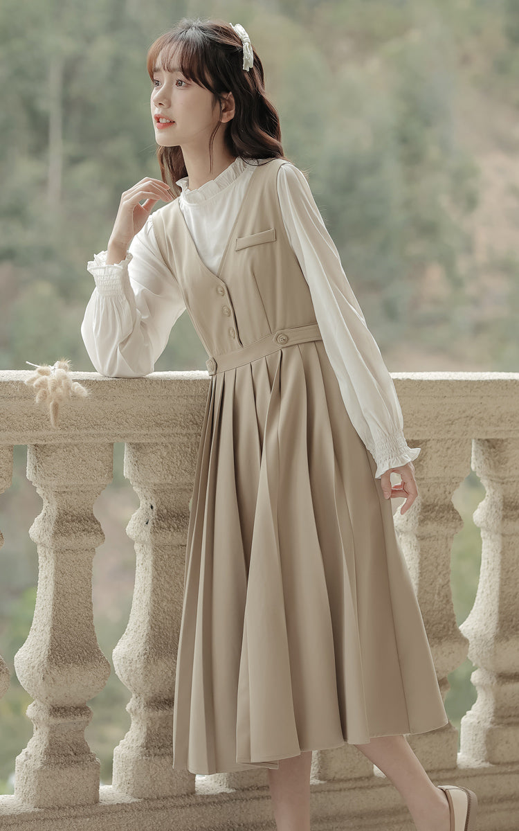 Journalist Midi Pinafore Set (2 Colors)