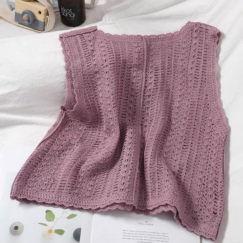 Daisy Crochet Vest (4 Colors)