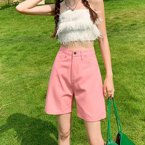 Rainbow Denim Bermuda Shorts (9 Colors)