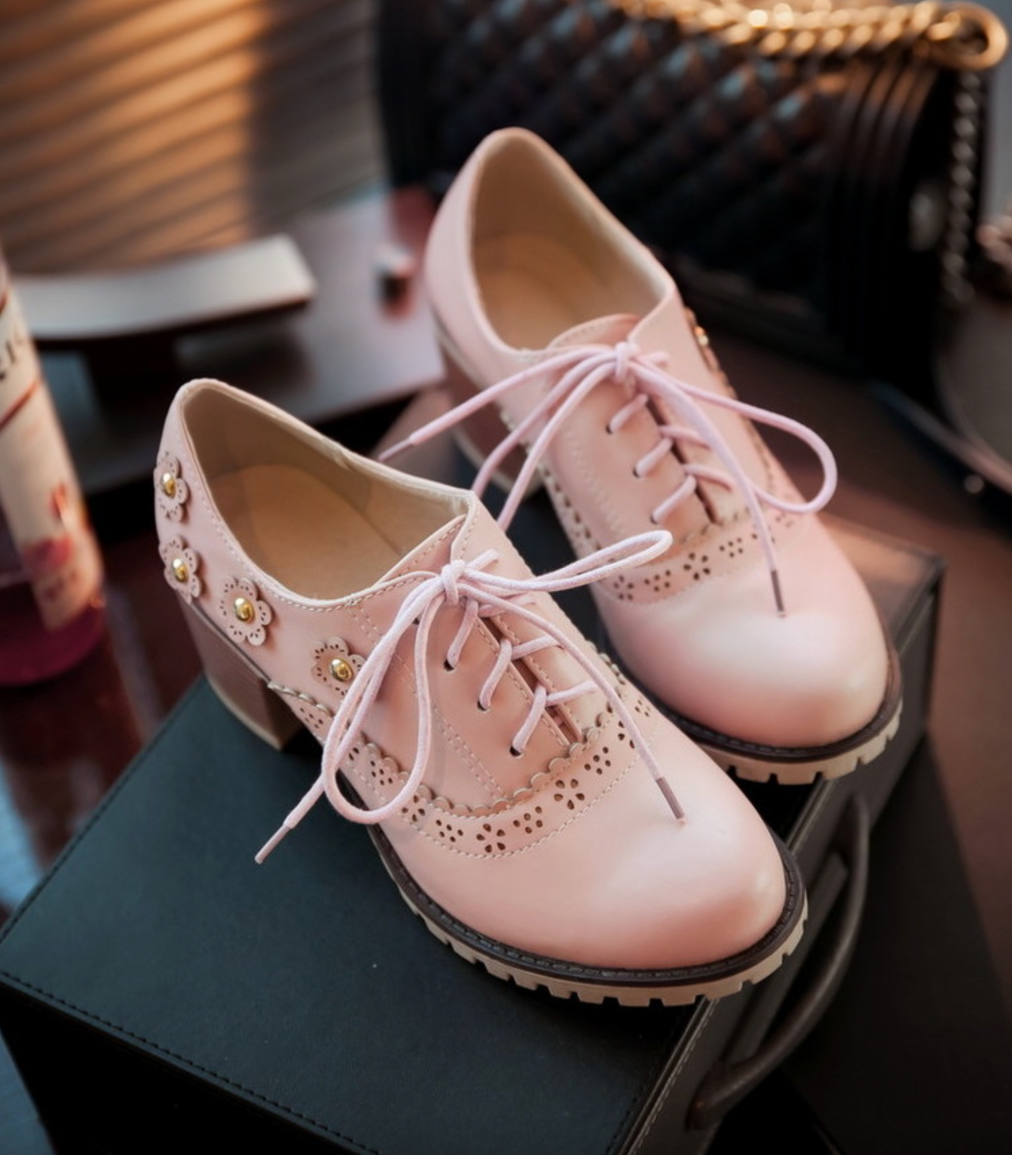 Flower Oxford Booties (4 Colors)