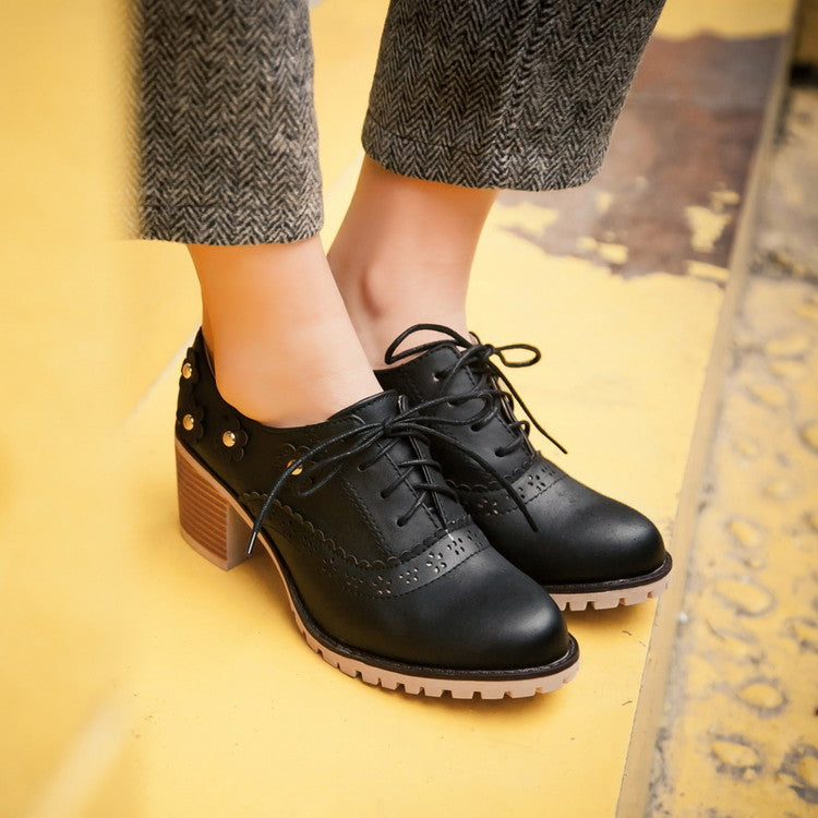 Flower Oxford Booties (4 Colors)