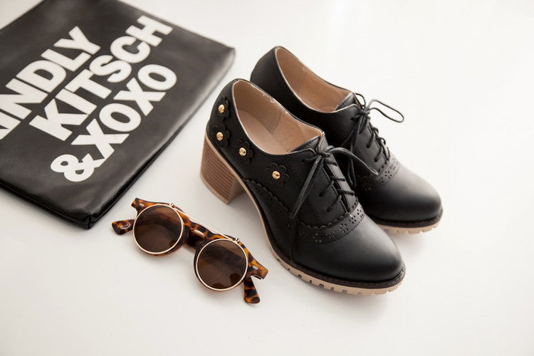 Flower Oxford Booties (4 Colors)