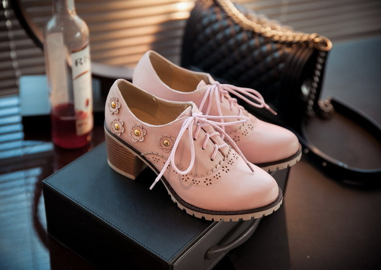 Flower Oxford Booties (4 Colors)