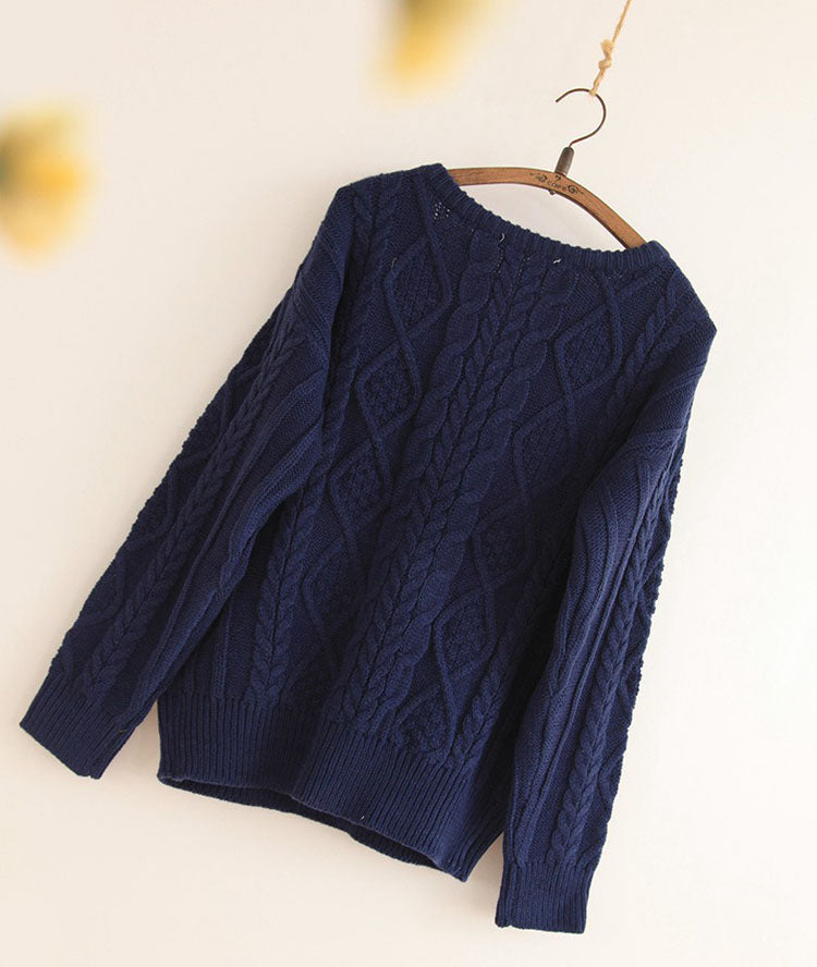 Sweet Rose Cable Knit Sweater (3 Colors)
