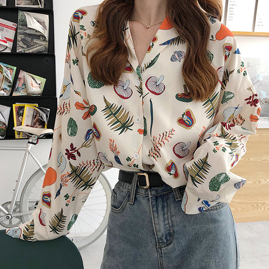 Plants & Veggies Long Sleeve Shirt (White)