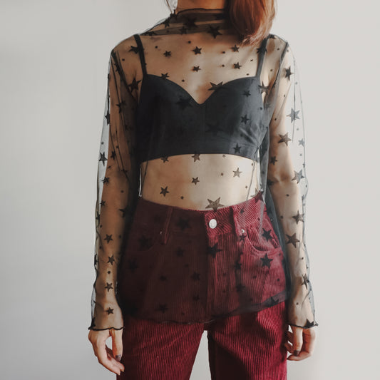 Starry Mesh Shirt (Black)