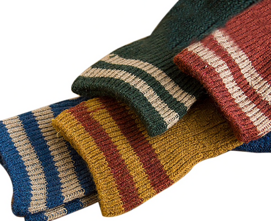 Double Stripe Knitted Socks (4 Colors)