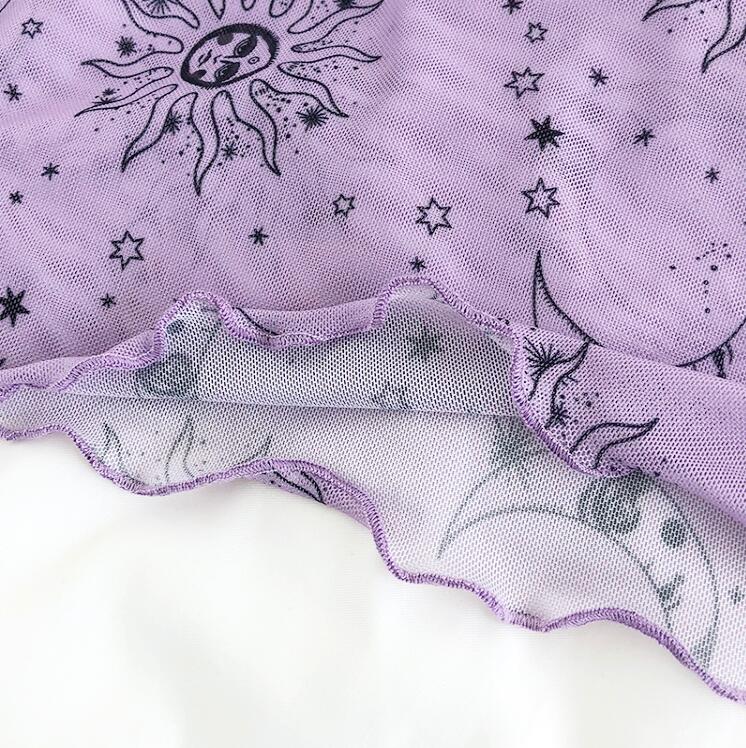Celestial Mesh Crop Top (Purple)