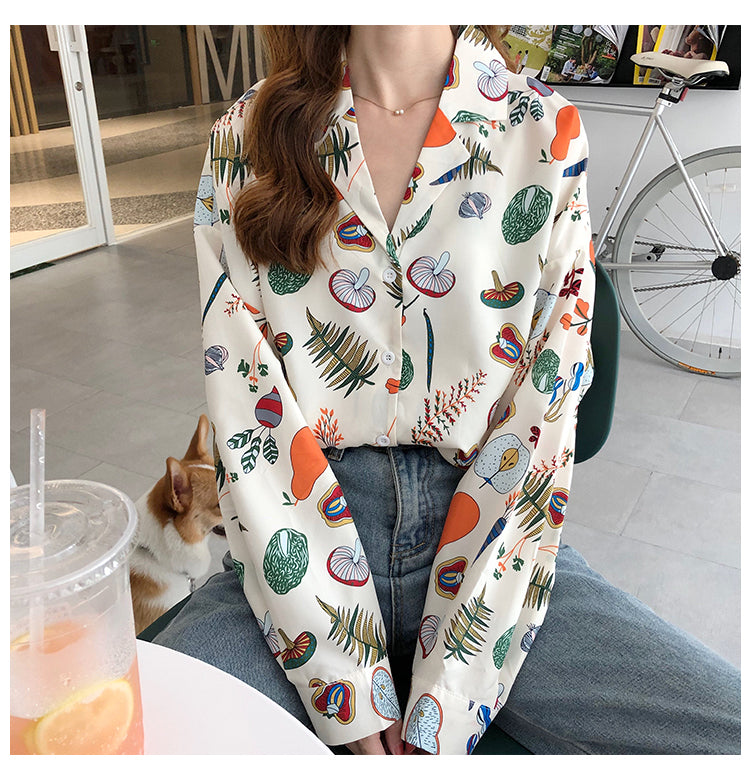 Plants & Veggies Long Sleeve Shirt (White)