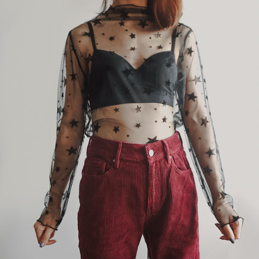 Starry Mesh Shirt (Black)