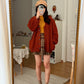 Chunky Cable Knit Cardigan (Burnt Caramel)