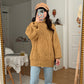Chunky Cable Knit Turtleneck Sweater (Golden Yellow)