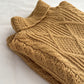 Chunky Cable Knit Turtleneck Sweater (Golden Yellow)