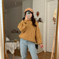 Chunky Cable Knit Turtleneck Sweater (Golden Yellow)