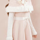 Cotton Candy Capelet & Midi Dress Set (Pink/White)