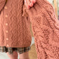 Chunky Cable Knit Cardigan (Blush Pink)