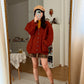 Chunky Cable Knit Cardigan (Burnt Caramel)