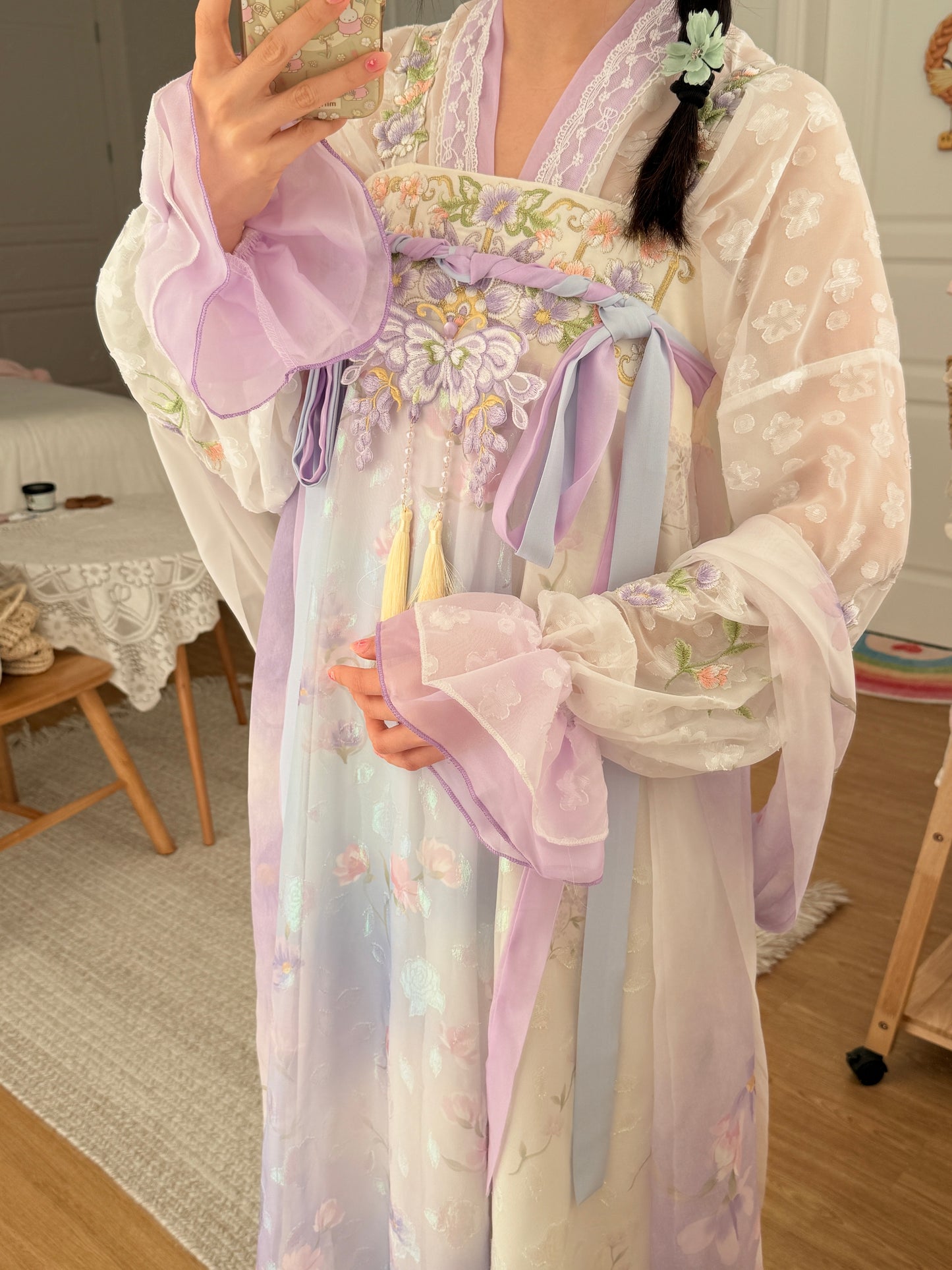 Butterfly Wings Qixiong Ruqun Set (Purple)