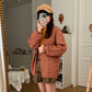 Chunky Cable Knit Cardigan (Blush Pink)