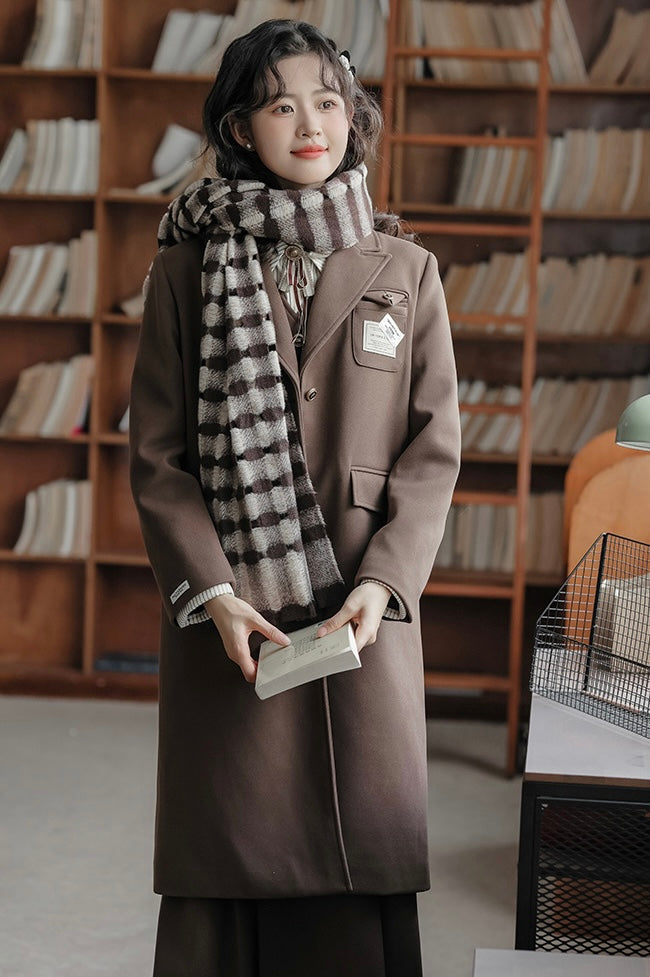 Academia Longline Blazer Jacket (Mocha Brown)