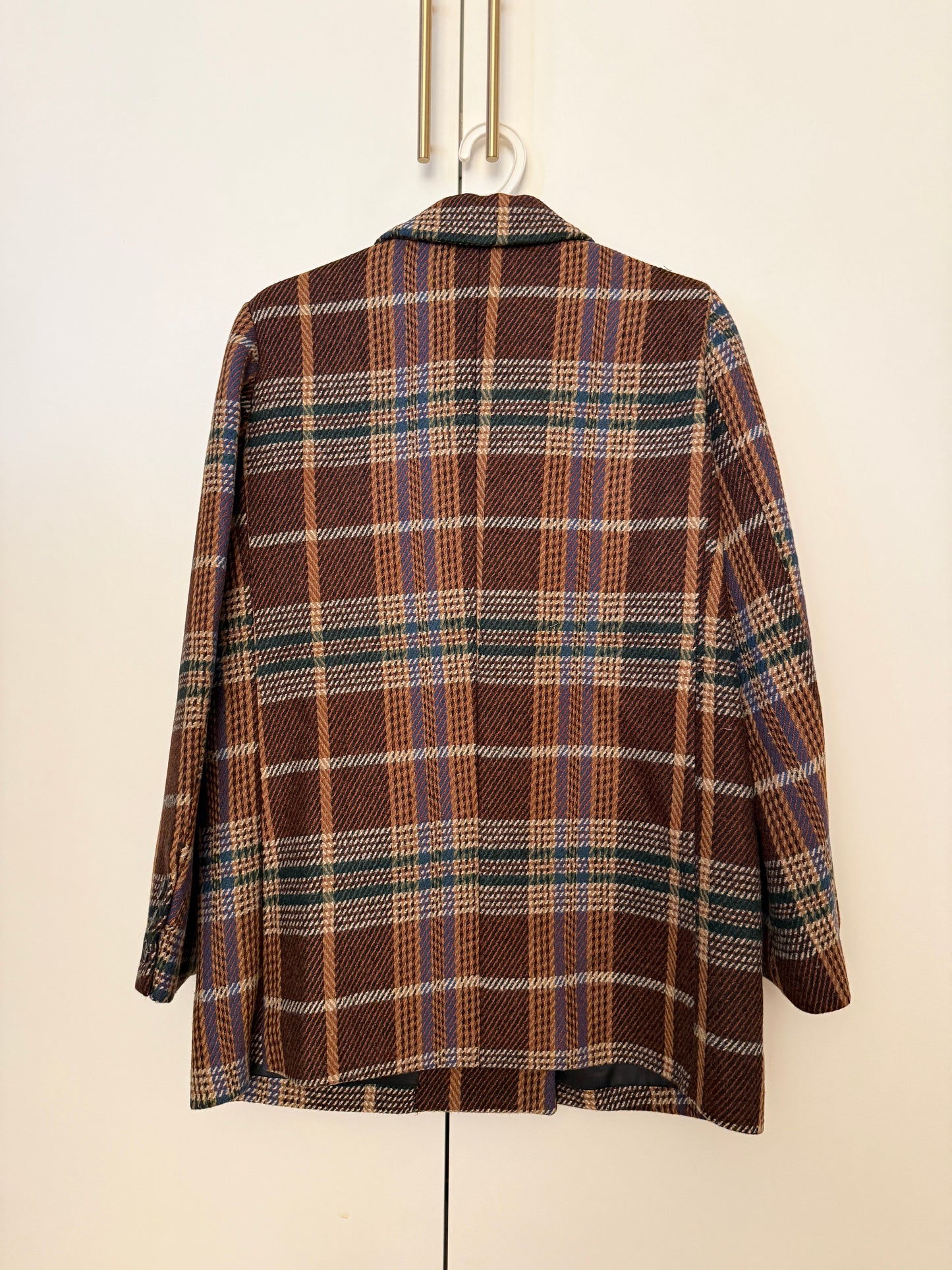 Forest Plaid Blazer Jacket (Brown)